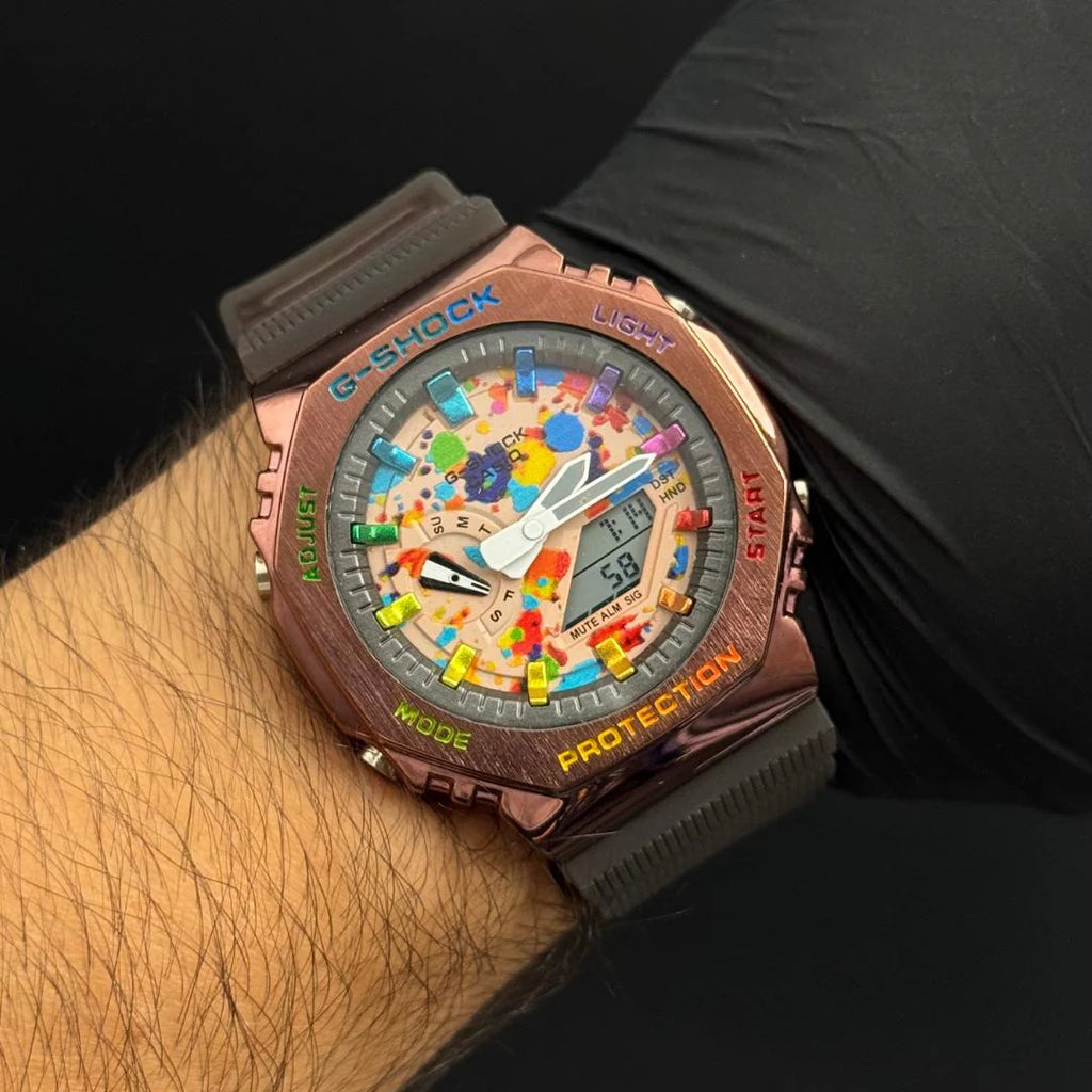 G-Shock Premium Metálico Café
