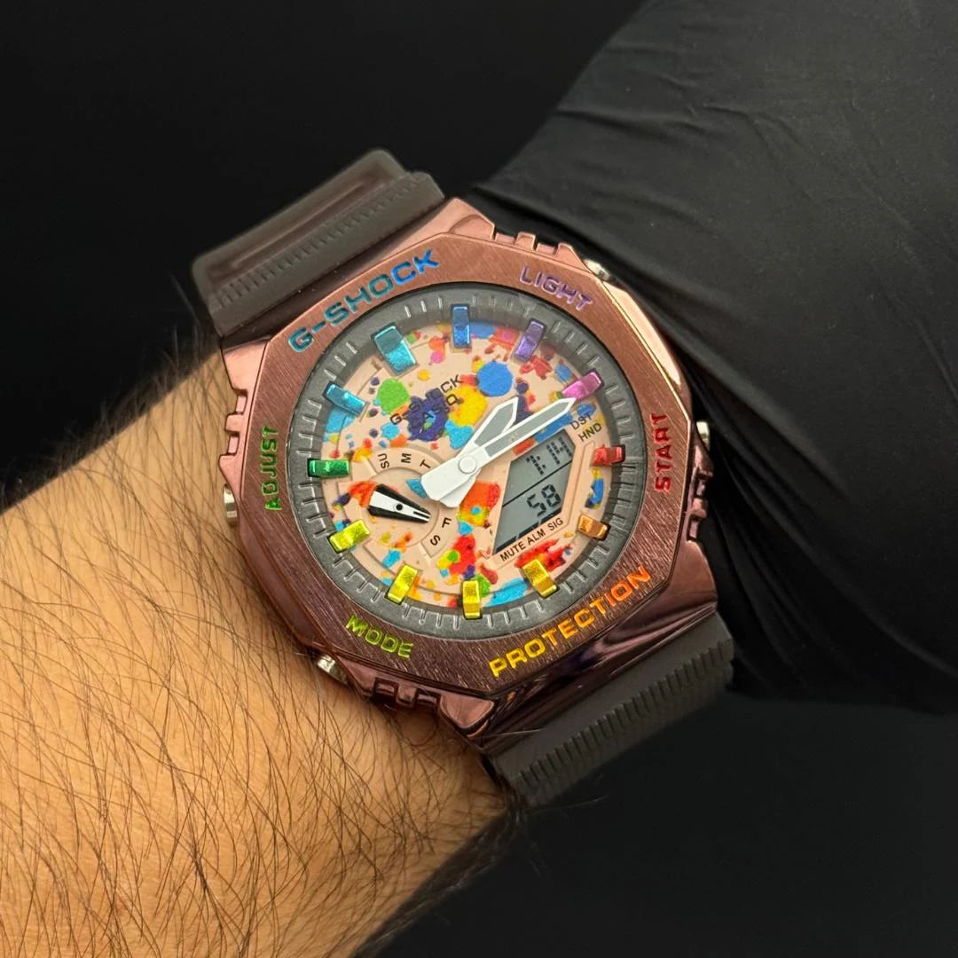 G-Shck Premium Metálico Café Tablero Rosado