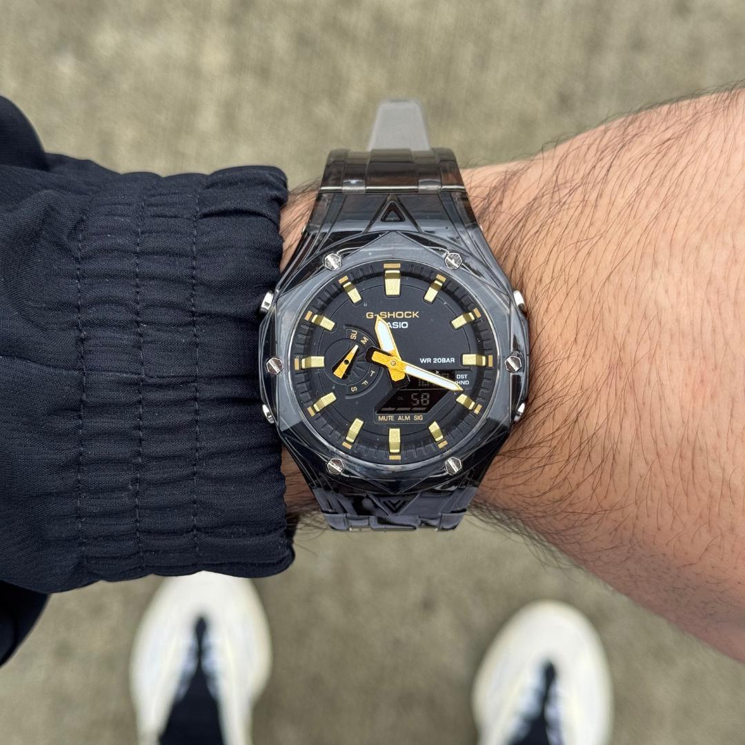 G-Shck Negro Manecillas Amarillas