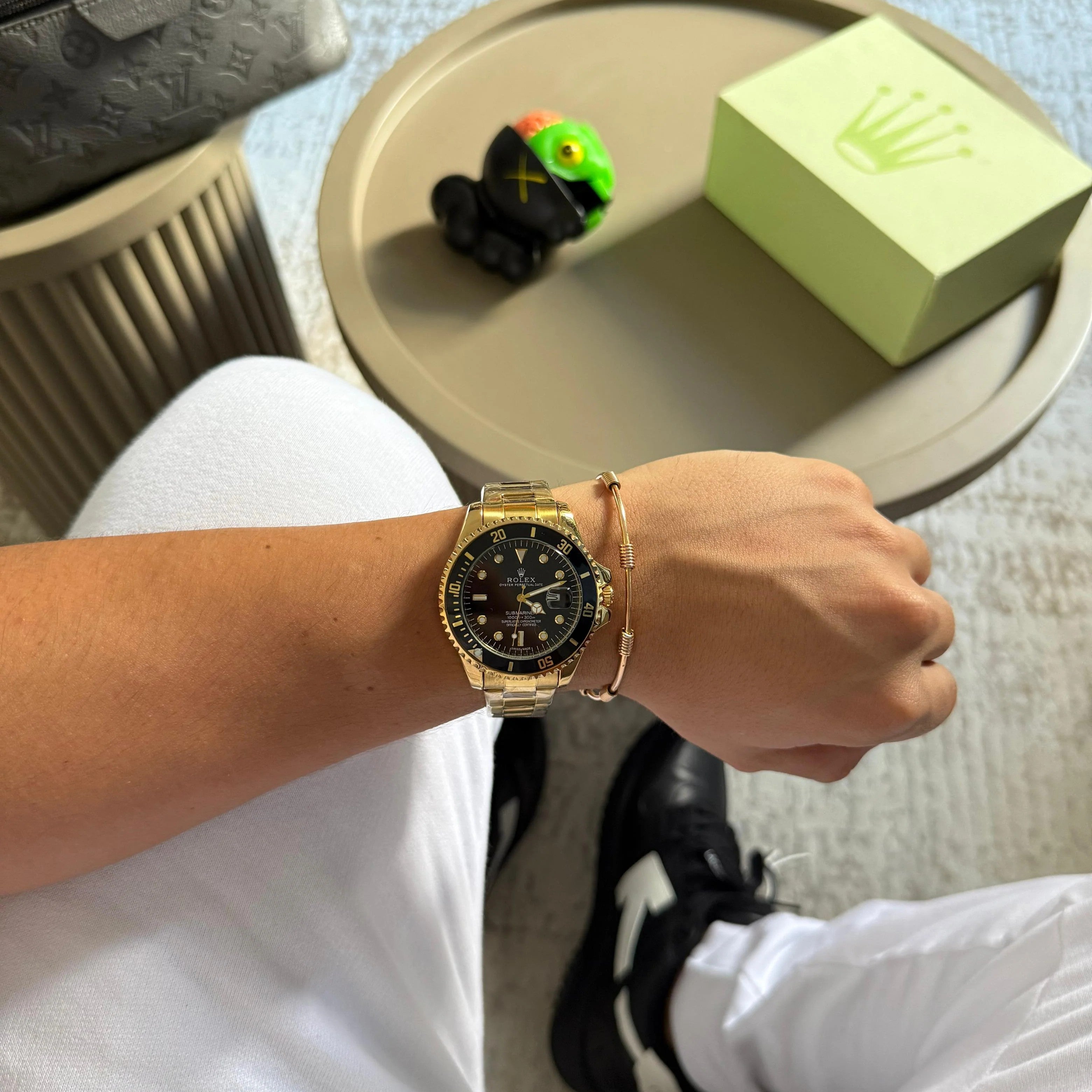 Rlx Submariner Dorado Tablero Negro