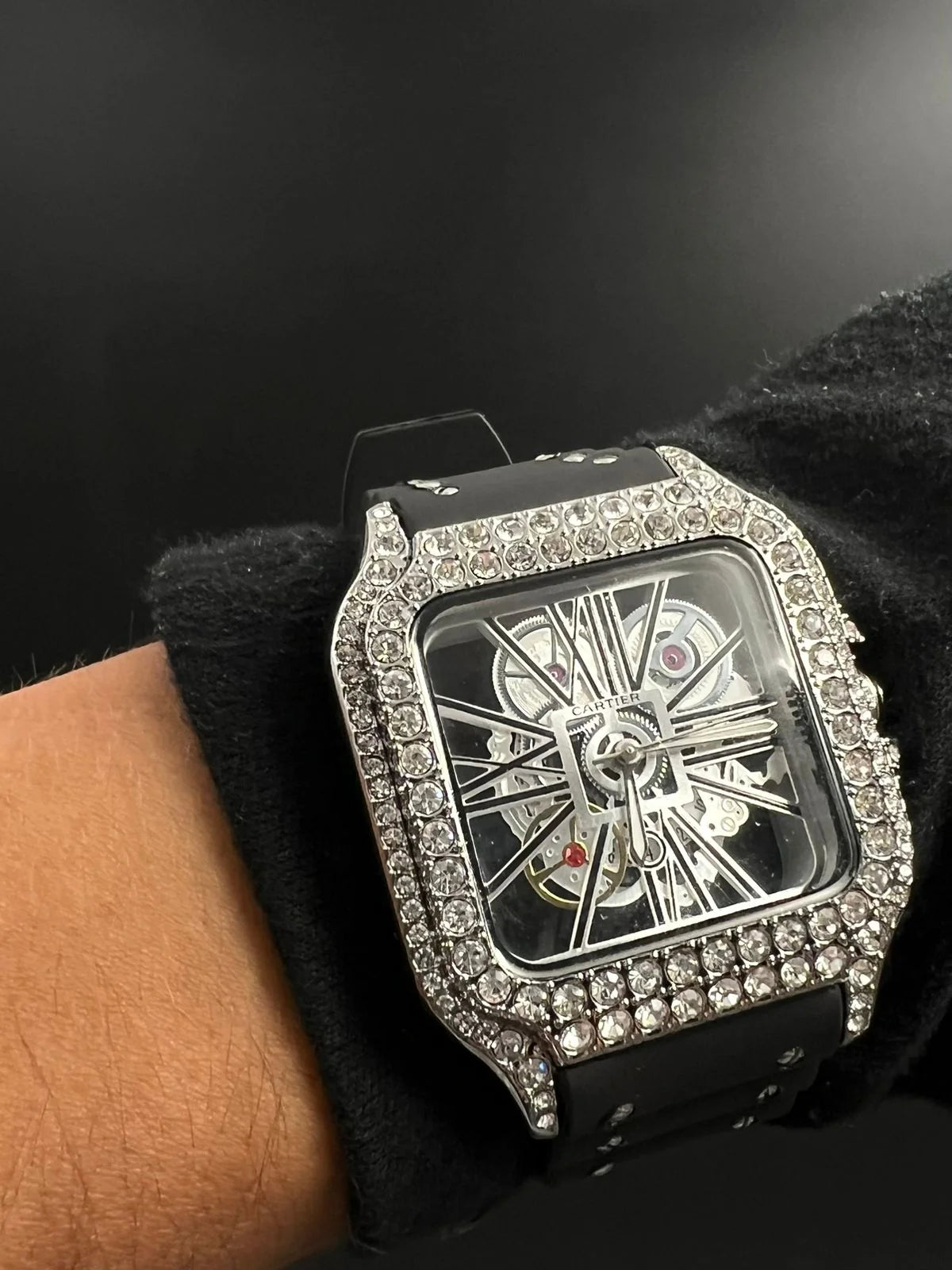 Crtr Santos Skeleton Circones Negro Plateado Tablero Plateado Negro