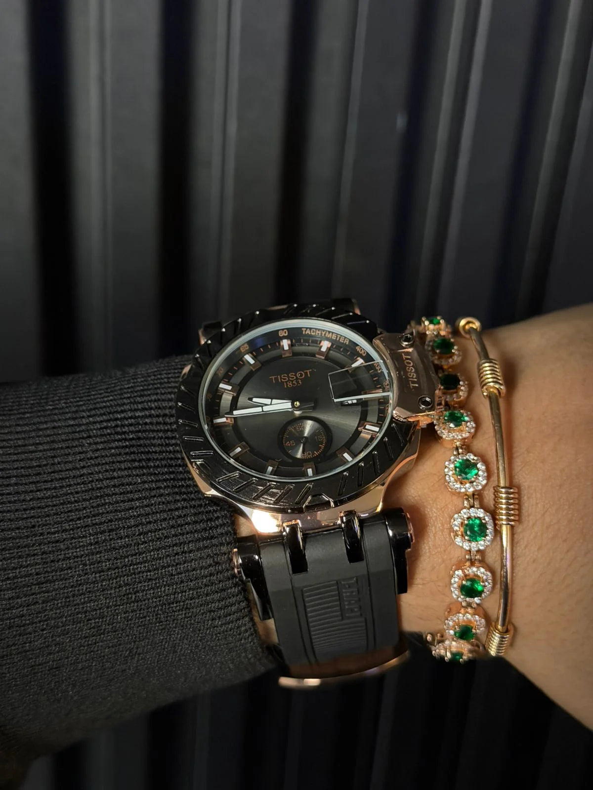 Tsst Goma Negra Tablero Negro Oro Rosa