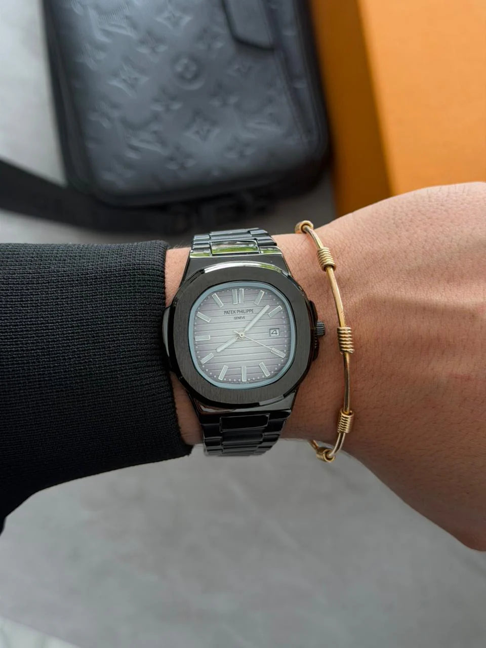 Patek Phillippe Negro Tablero Gris