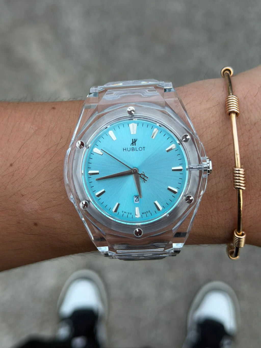 Hublot Resina Plateado