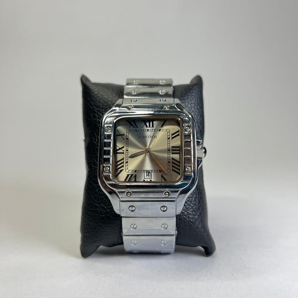 Cartier Santos Metálico Plateado