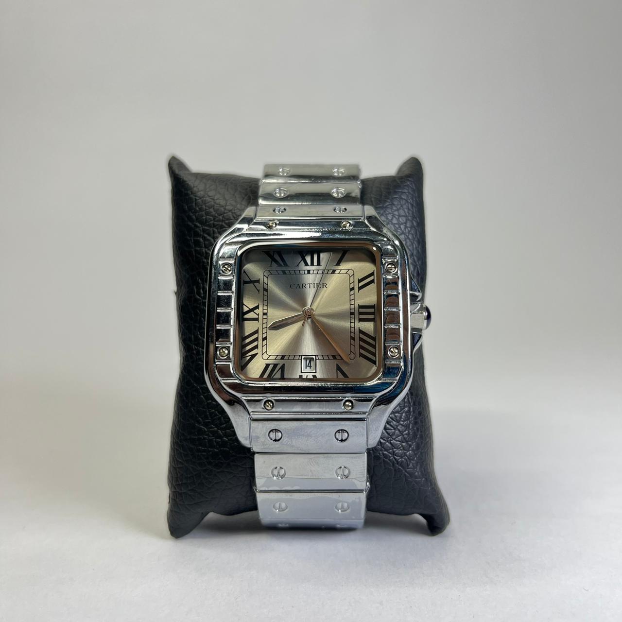 Cartier Santos Metálico Plateado