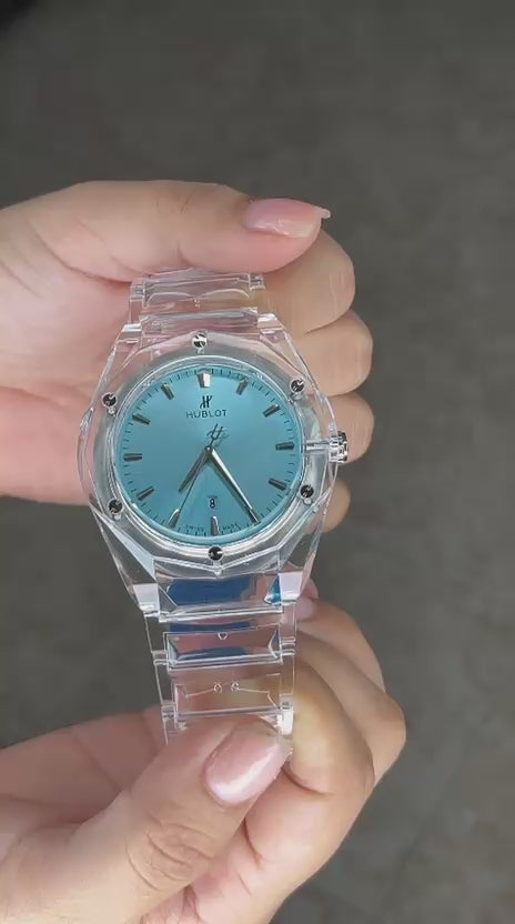 Hublot Resina Plateado