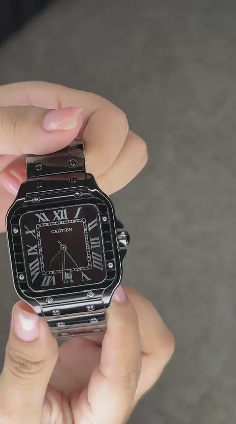 Cartier Santos Metálico Negro